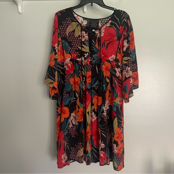 Johnny Was Silk Hibiscus Hawaiian Dress Small - Picture 1 of 7